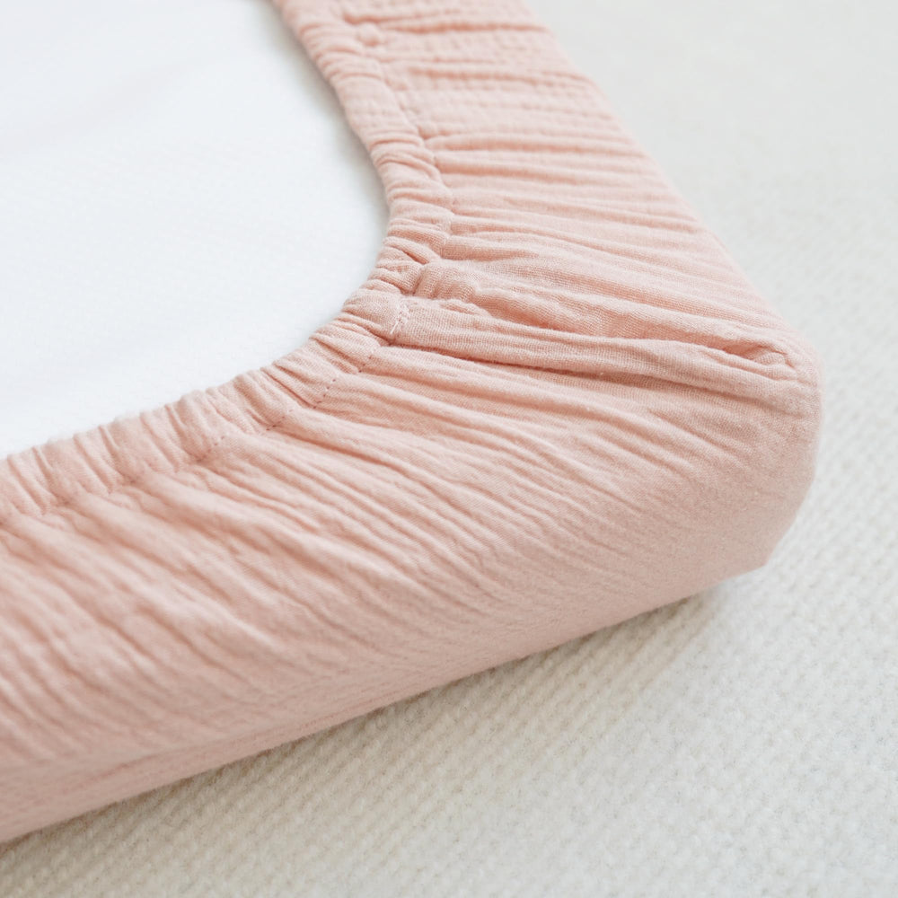 MairMore muslin fitted bassinet sheet two-pack for convenience and softness