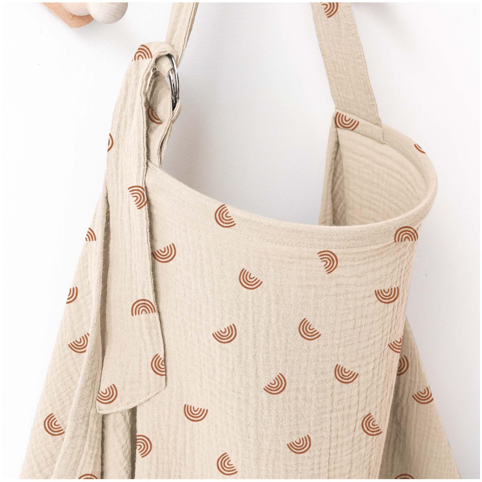 MairMore muslin nursing cover offers privacy with generous coverage during feeds.