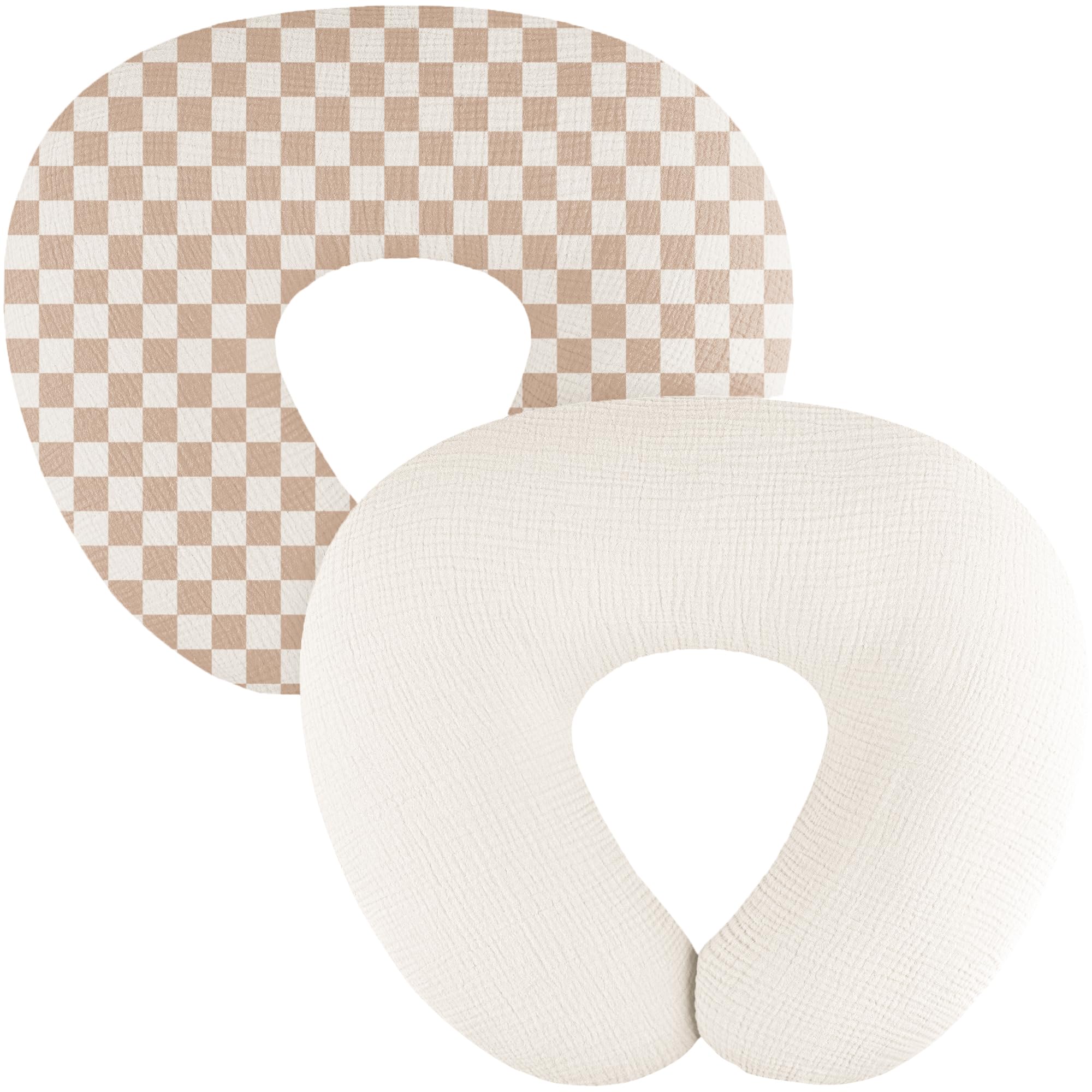 MairMore muslin nursing pillow cover pack front view showing soft cotton fabric