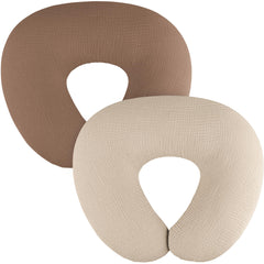 MairMore muslin nursing pillow cover in gray provides breathable softness for baby feeding.