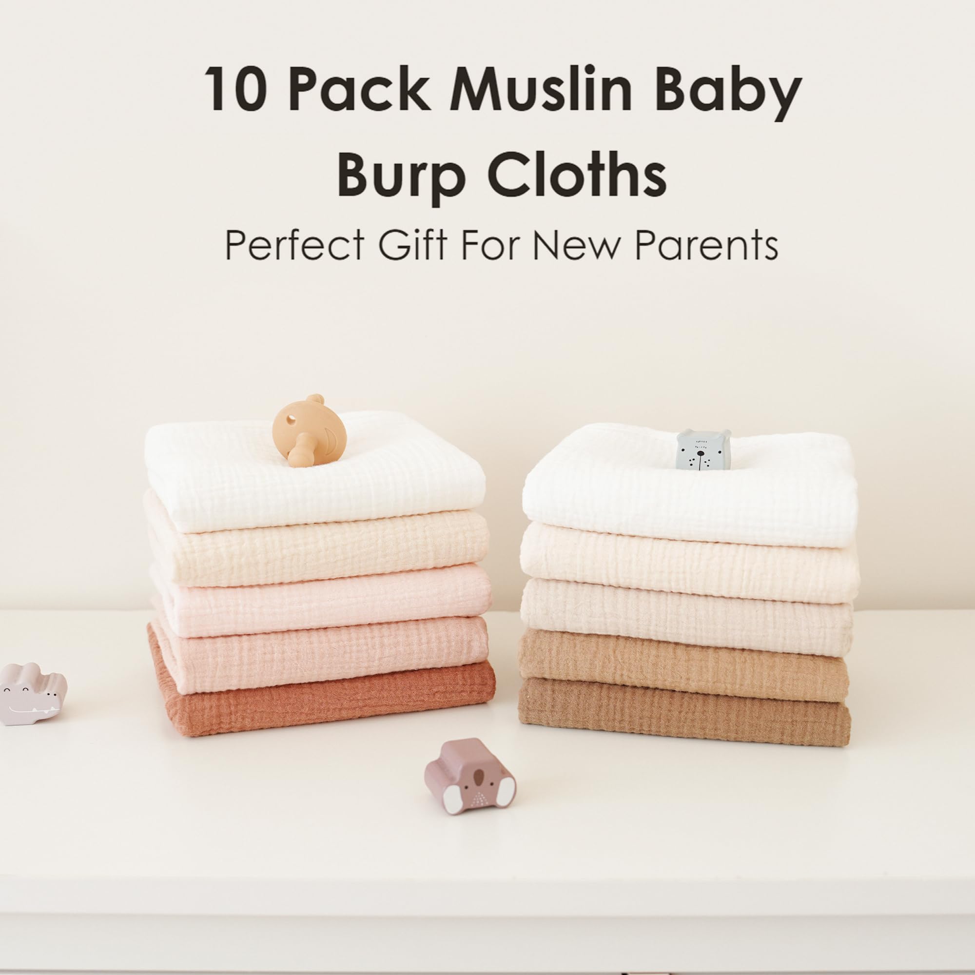 MairMore neutral burp cloths offer versatile, gender-neutral designs.