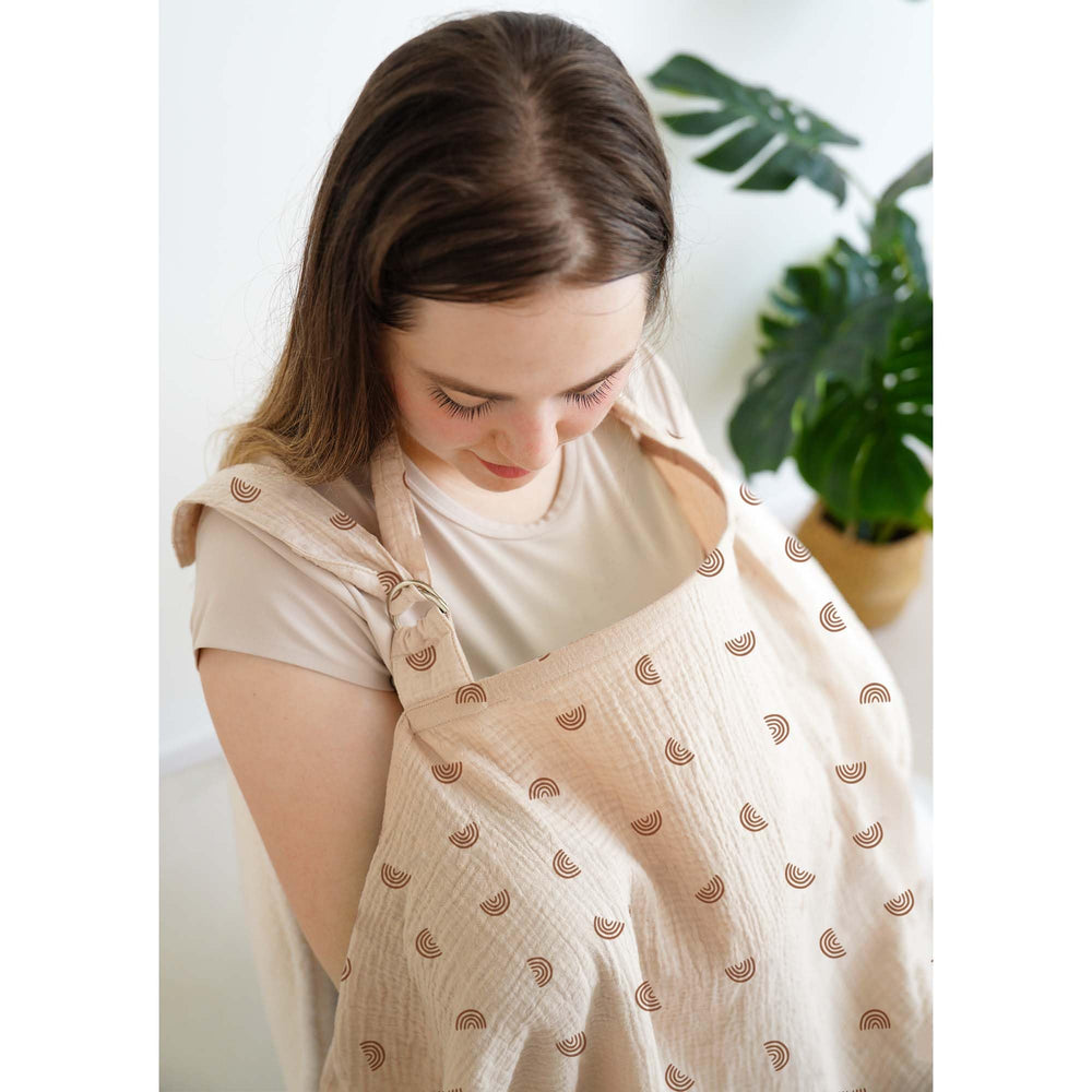 MairMore nursing cover doubles as a stroller canopy for outings.