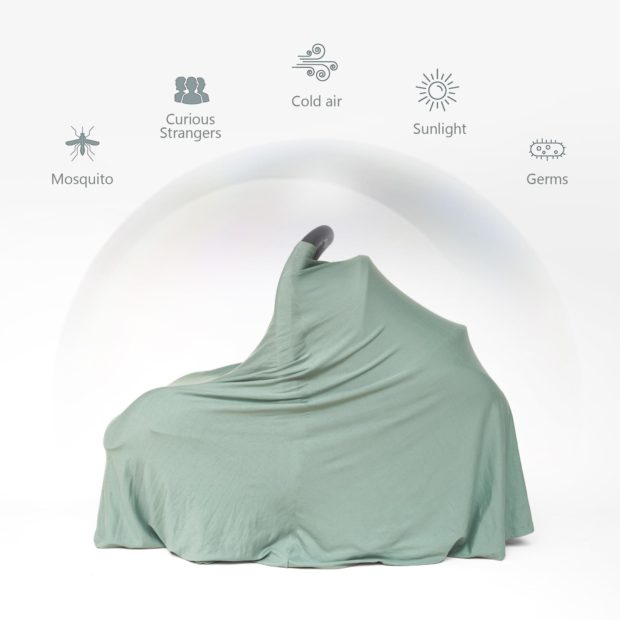 MairMore nursing cover used as stroller cover for on-the-go protection