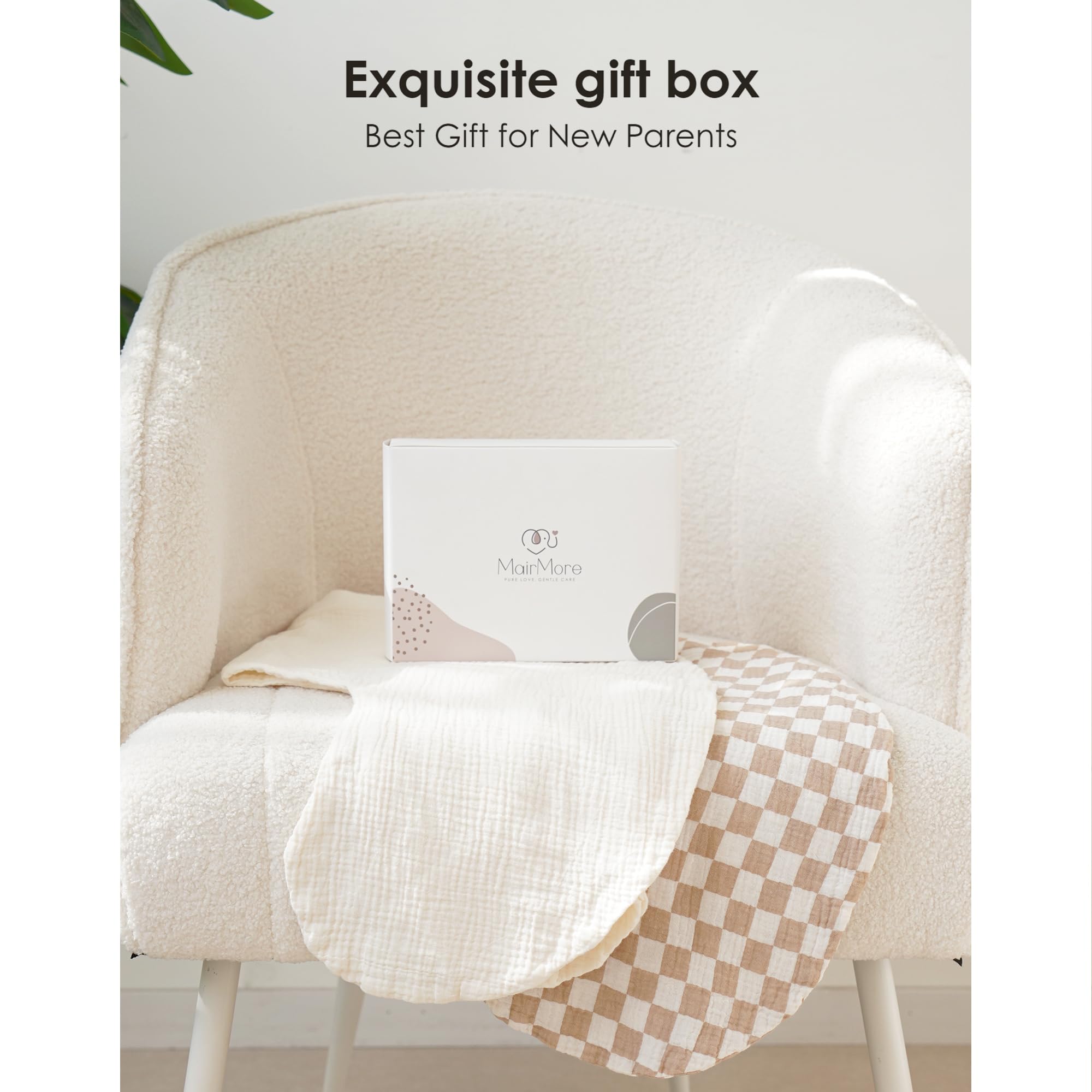 MairMore nursing pillow cover in crib setup coordinating with nursery decor