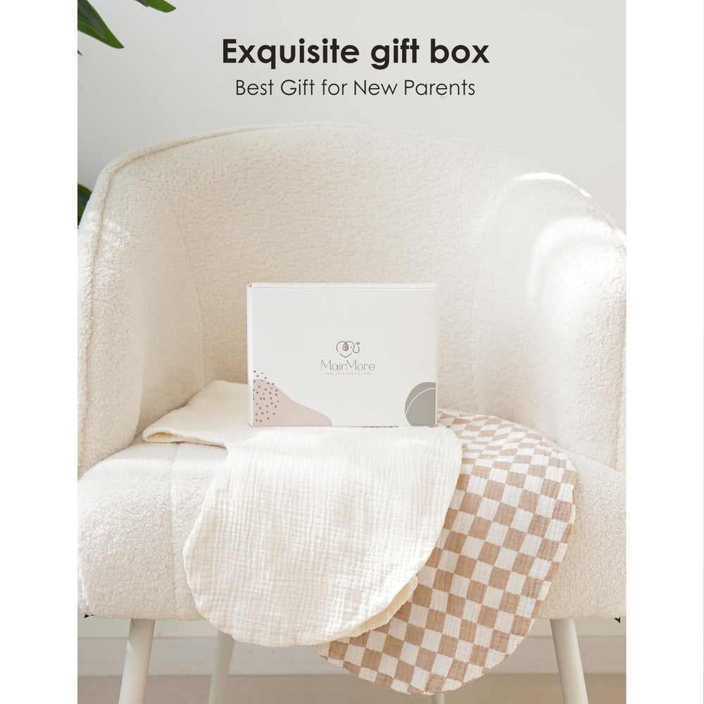 MairMore nursing pillow cover in crib setup coordinating with nursery decor