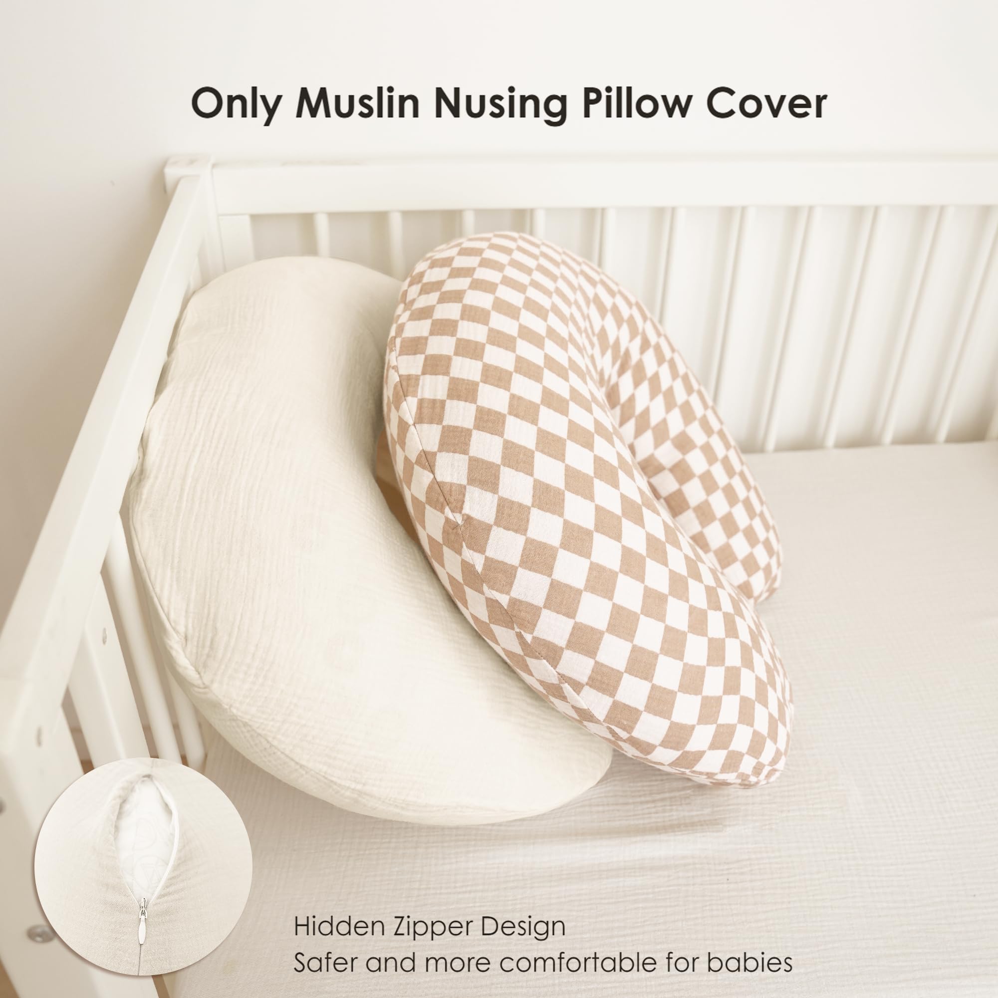 MairMore nursing pillow cover solid color close-up highlighting ultra-soft cotton texture
