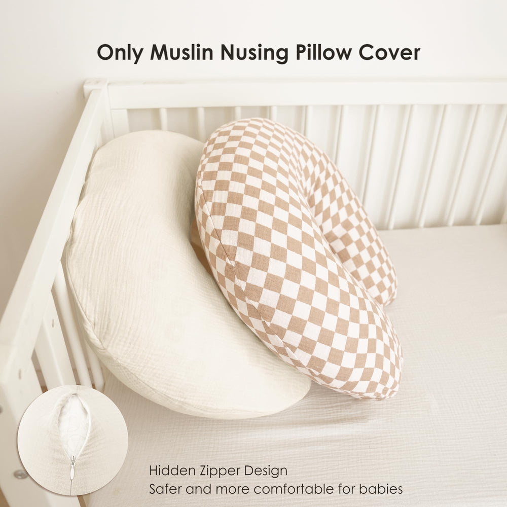 MairMore nursing pillow cover solid color close-up highlighting ultra-soft cotton texture