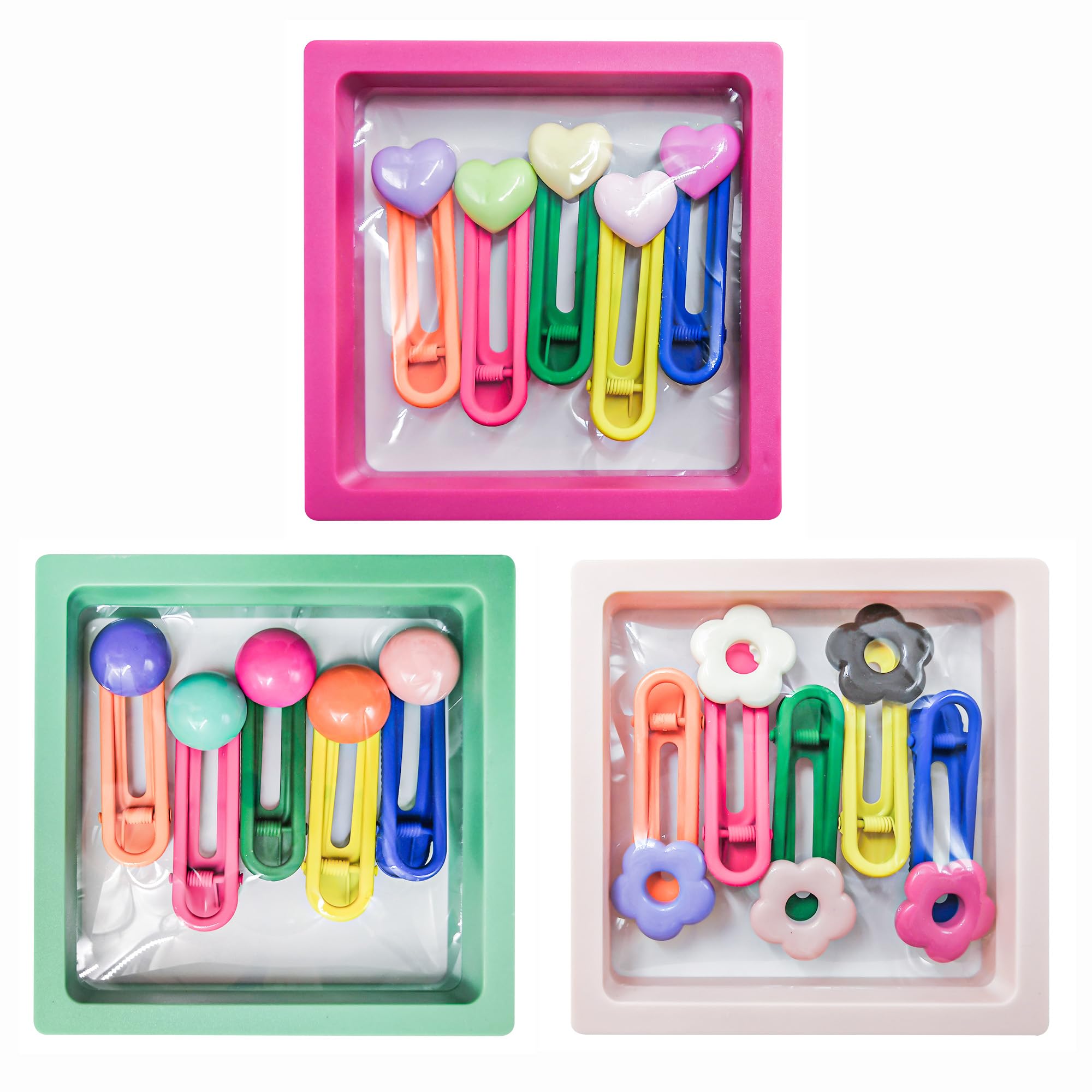 MAITIANISK 15pcs hair clip set with flower and heart designs for cute daily outfits.