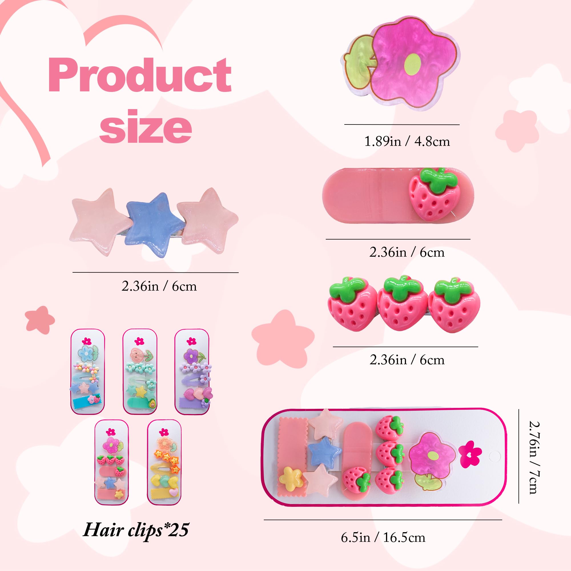 MAITIANISK hair clips star shapes provide secure grip without pulling on fine hair.