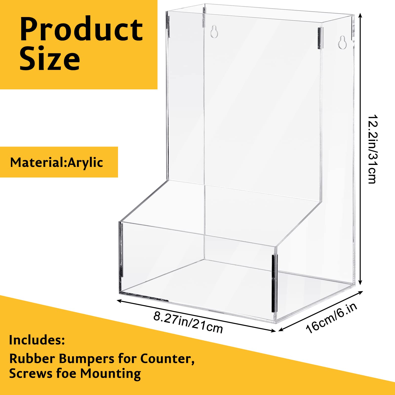 Maitys acrylic toy dispenser side view shows a slim, space-saving profile.