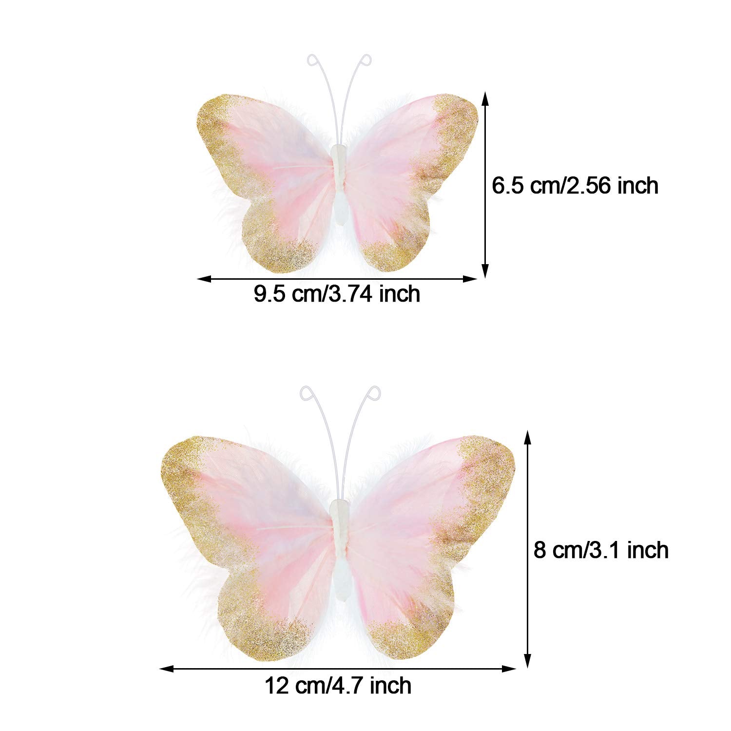 Maitys small butterfly decal with shimmering gold glitter for accent walls.