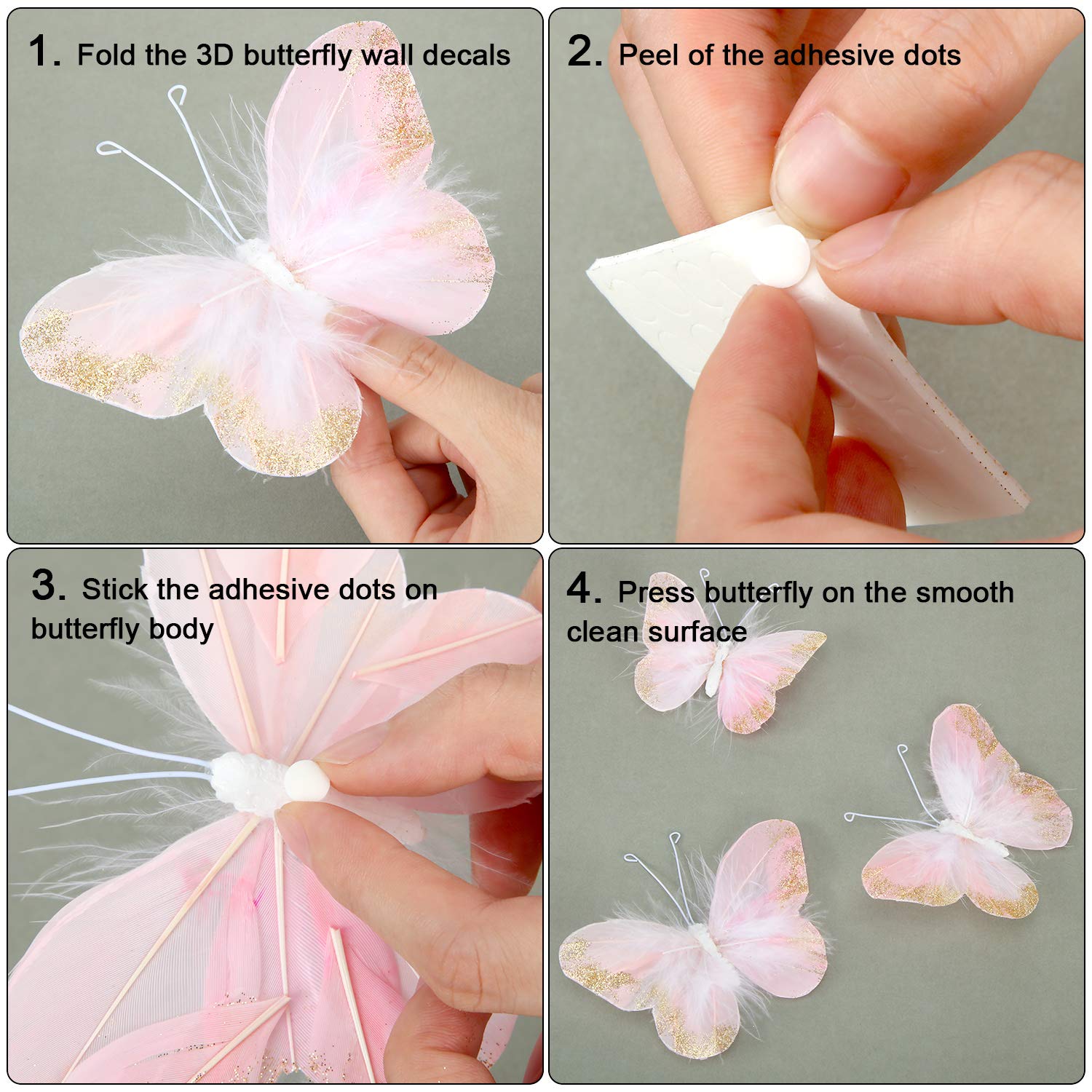 Maitys butterfly wall art pack for dorm or apartment decoration.
