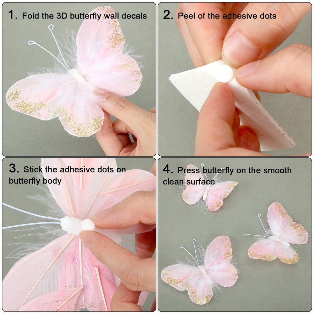 Maitys butterfly wall art pack for dorm or apartment decoration.