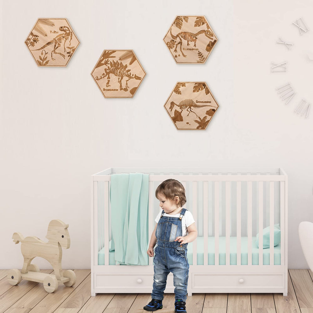 Maitys dinosaur wall art hexagon-dino-3 creates a classroom or nursery focal point