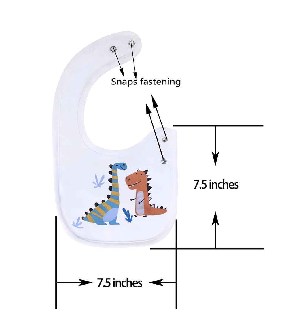 Maiwa dinosaur bibs care instructions showing low-temperature wash option