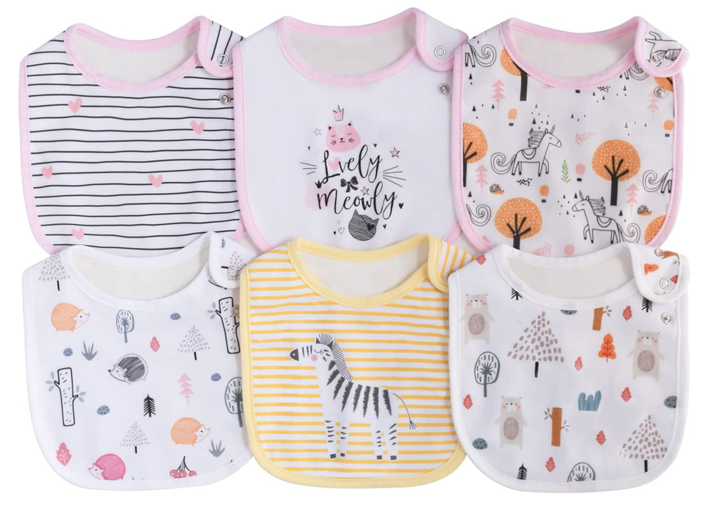 Maiwa 6 Pack waterproof bibs with three-layer protection for drool and spills