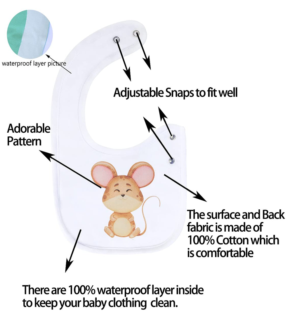 Maiwa baby bib adjustable snaps close-up for secure fit during messy feeds.