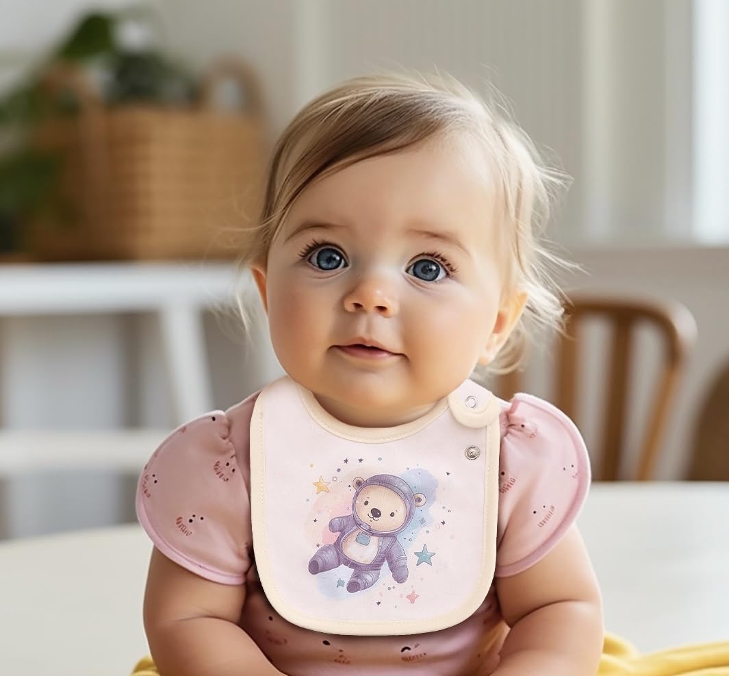 Maiwa durable bibs feature a soft cotton bottom layer for added comfort.