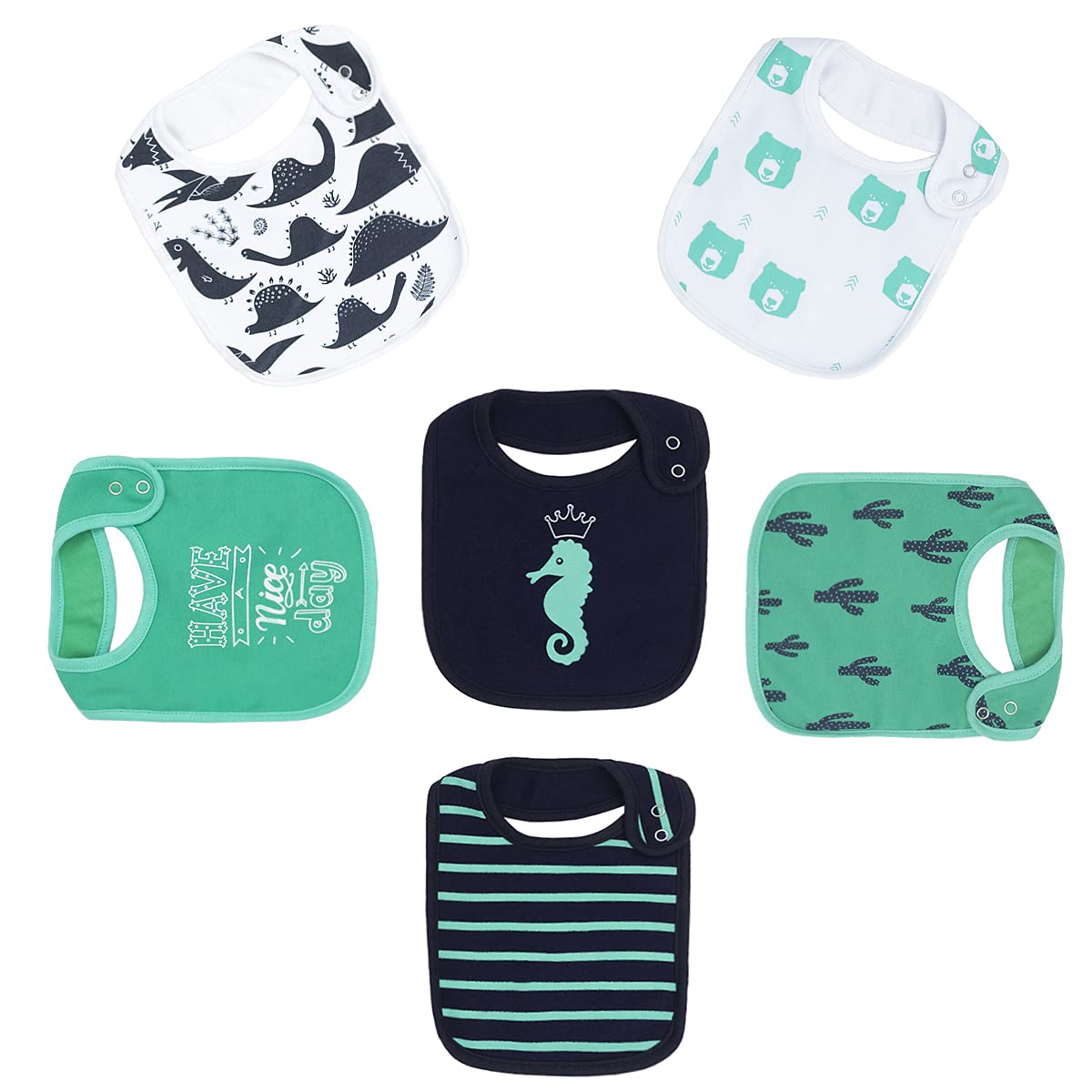 Maiwa bib worn by boys offers practical mess protection at meals and play.