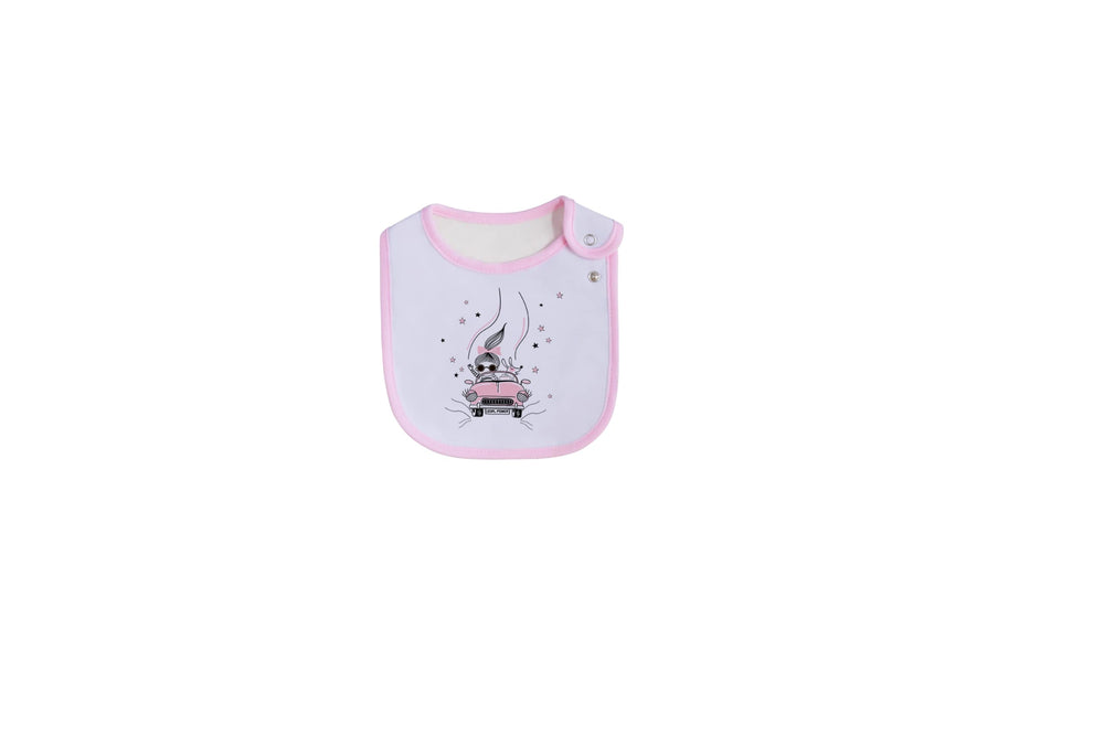 Maiwa bib features TPU waterproof inside layer keeps clothes dry after messes.