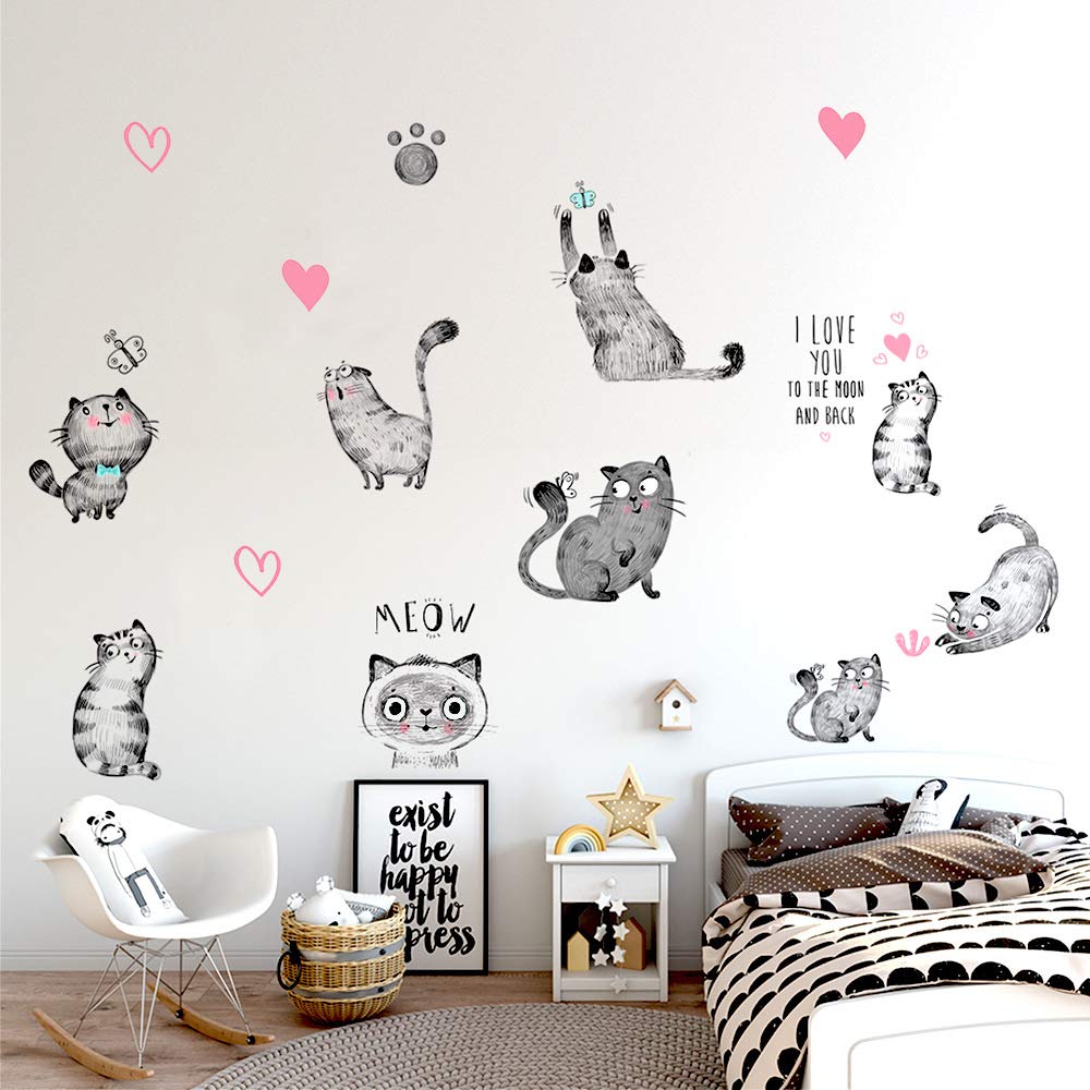 MAIYU durable, waterproof cat wall stickers are easy to clean.