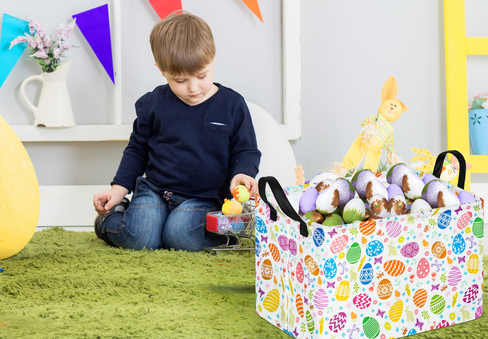 MAIZMZ Easter Storage Basket bunny pattern adds festive spring decor.