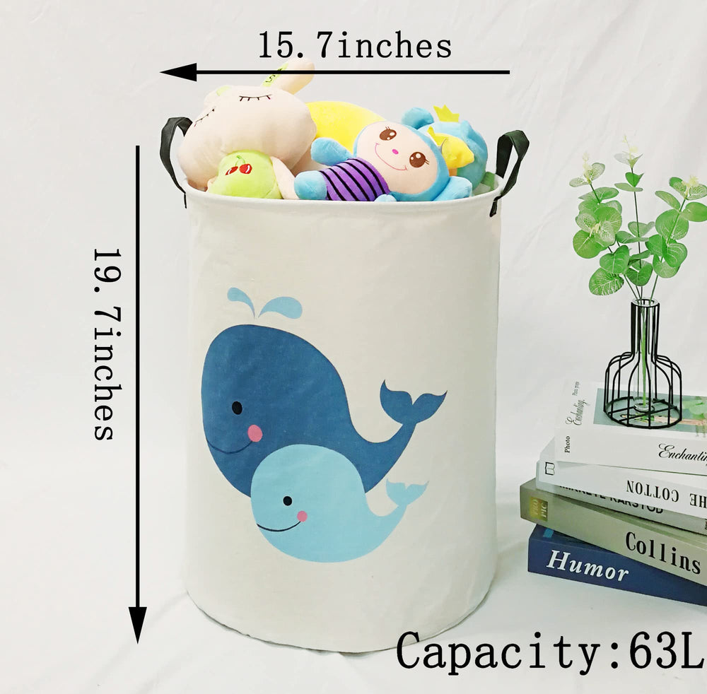 MAIZMZ Kids Hamper collapsed for space-saving storage in a closet.