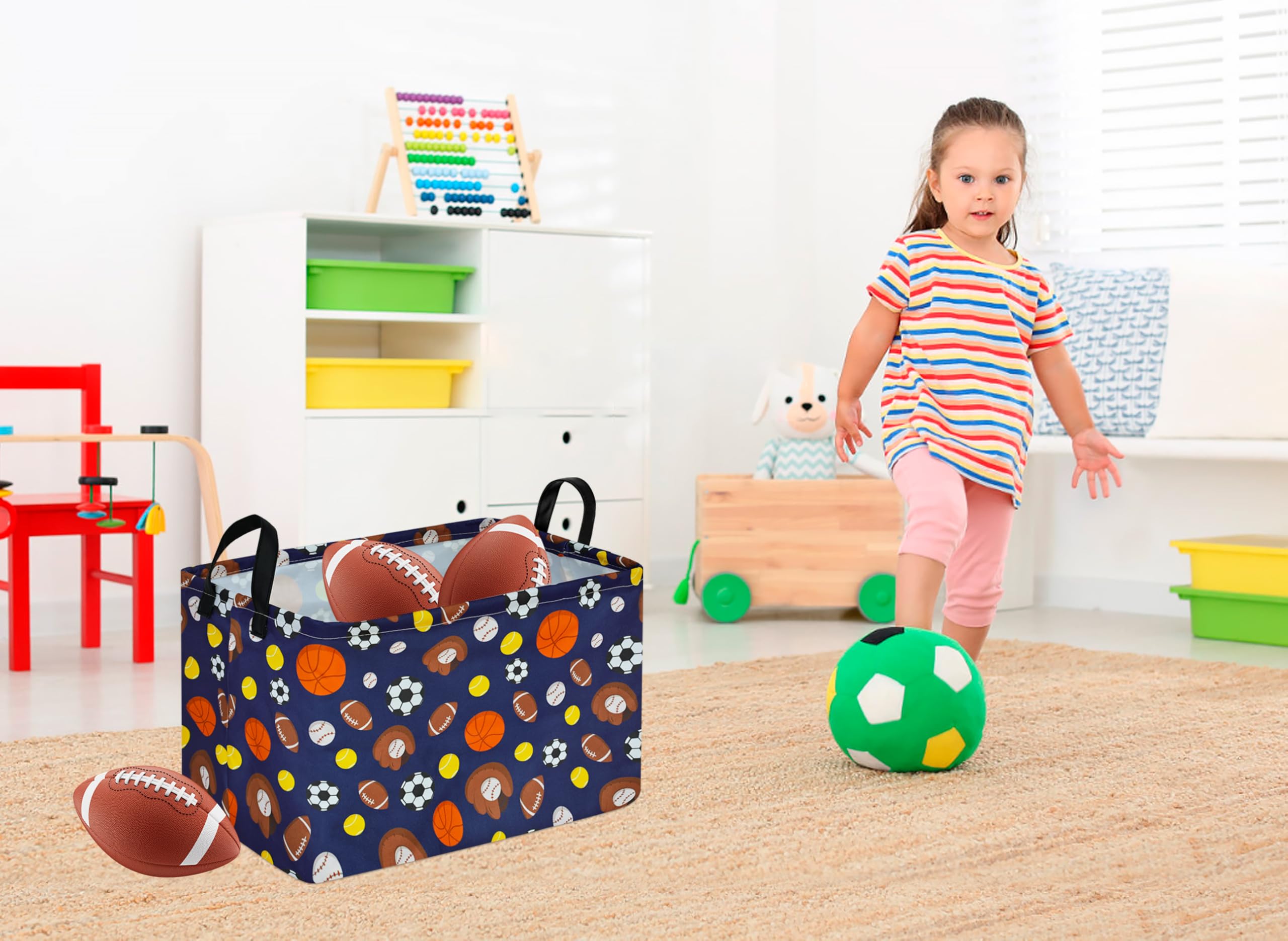 MAIZMZ Kids Hamper material close-up shows linen-cotton fabric with waterproof coating