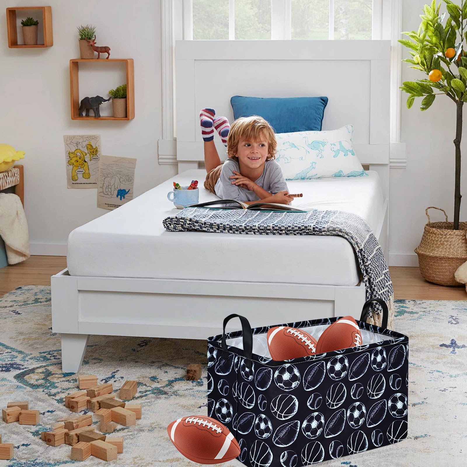 MAIZMZ Kids Hamper nursery decor scene with cute prints