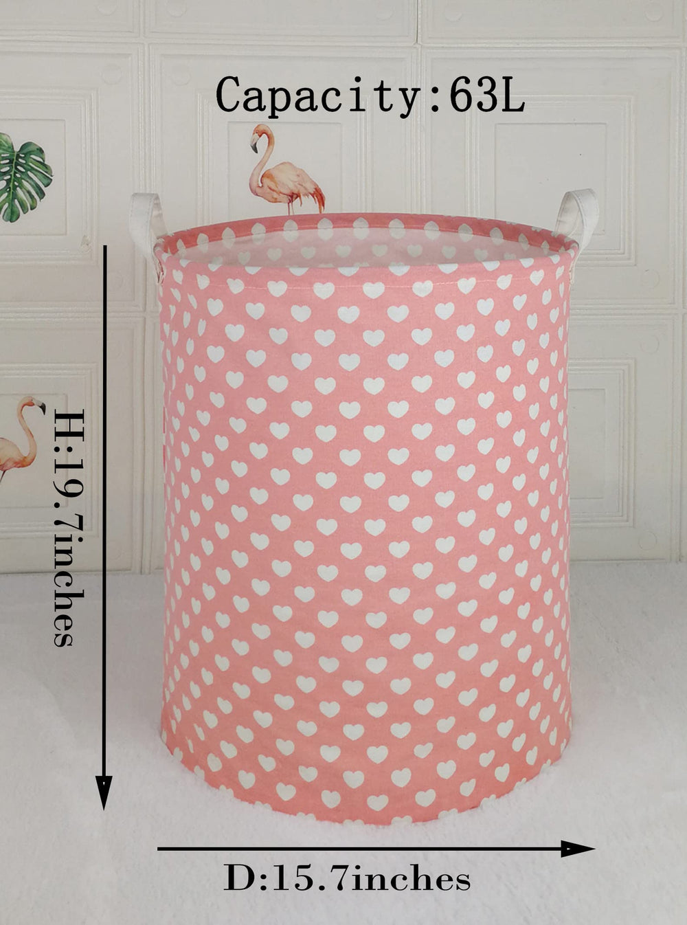 MAIZMZ pink basket hampers side carry handle enables simple moving across rooms.
