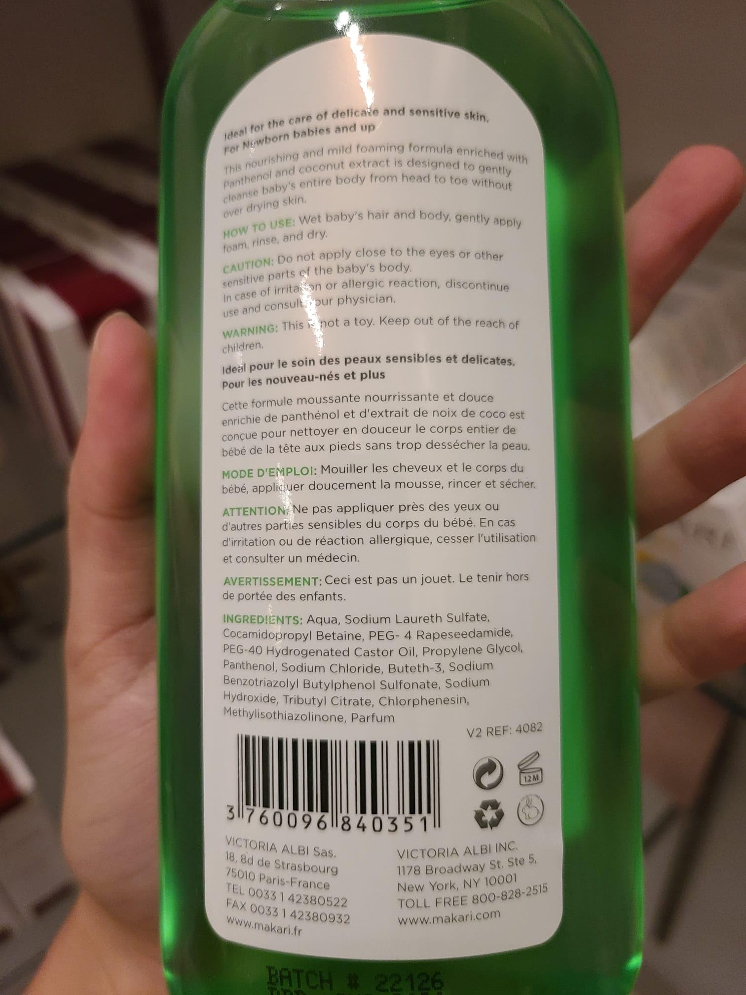 MAKARI Baby Foaming Gel hypoallergenic formula for sensitive baby skin
