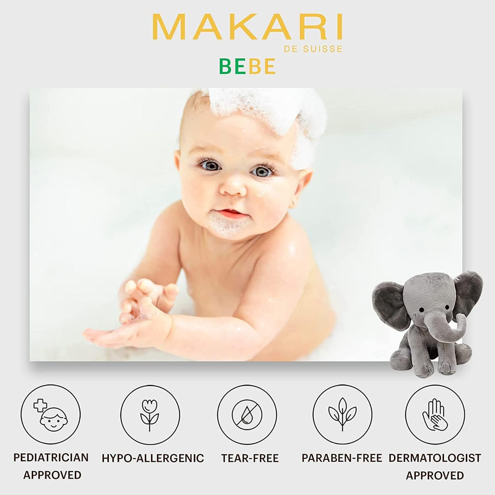 MAKARI Baby Soap creamy-lather showcases mild cleansing and comfort during baths.