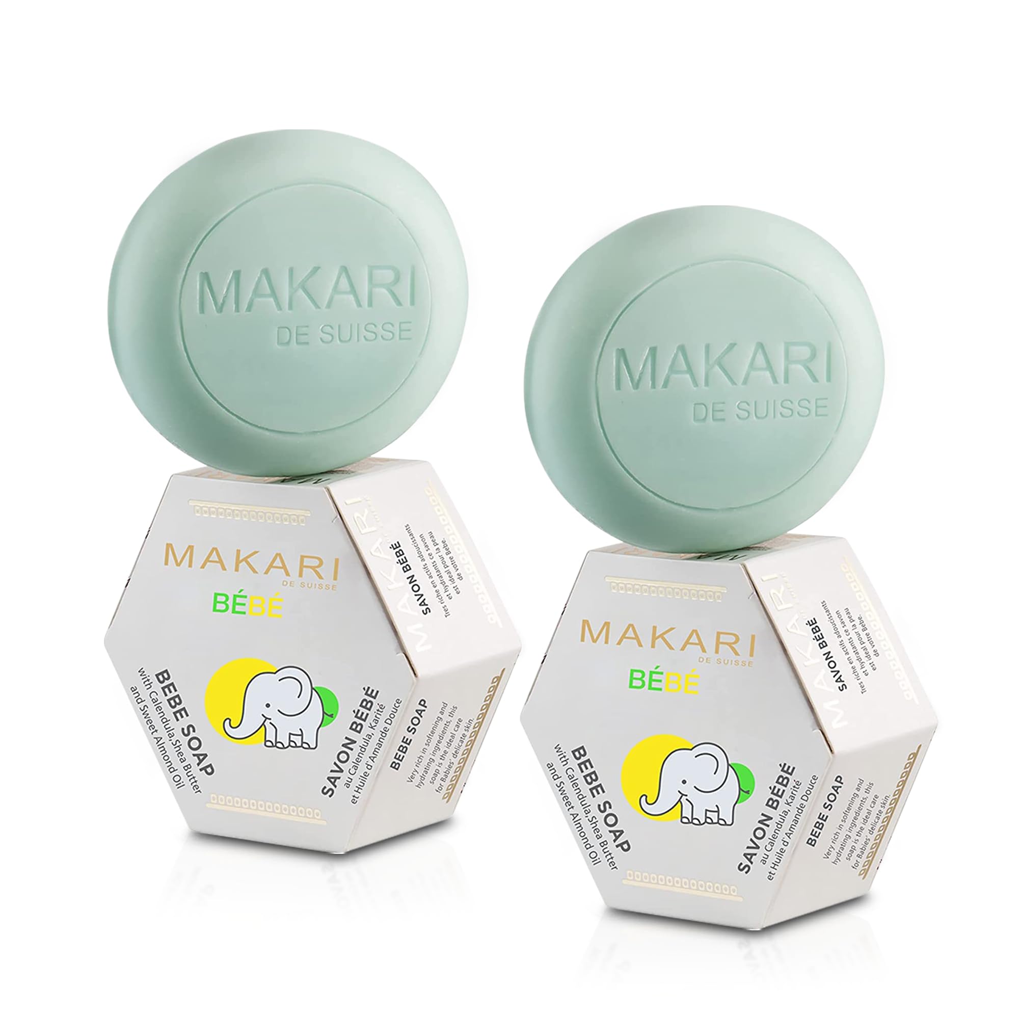 MAKARI Baby Soap pack bath demonstrates gentle cleansing for delicate skin.