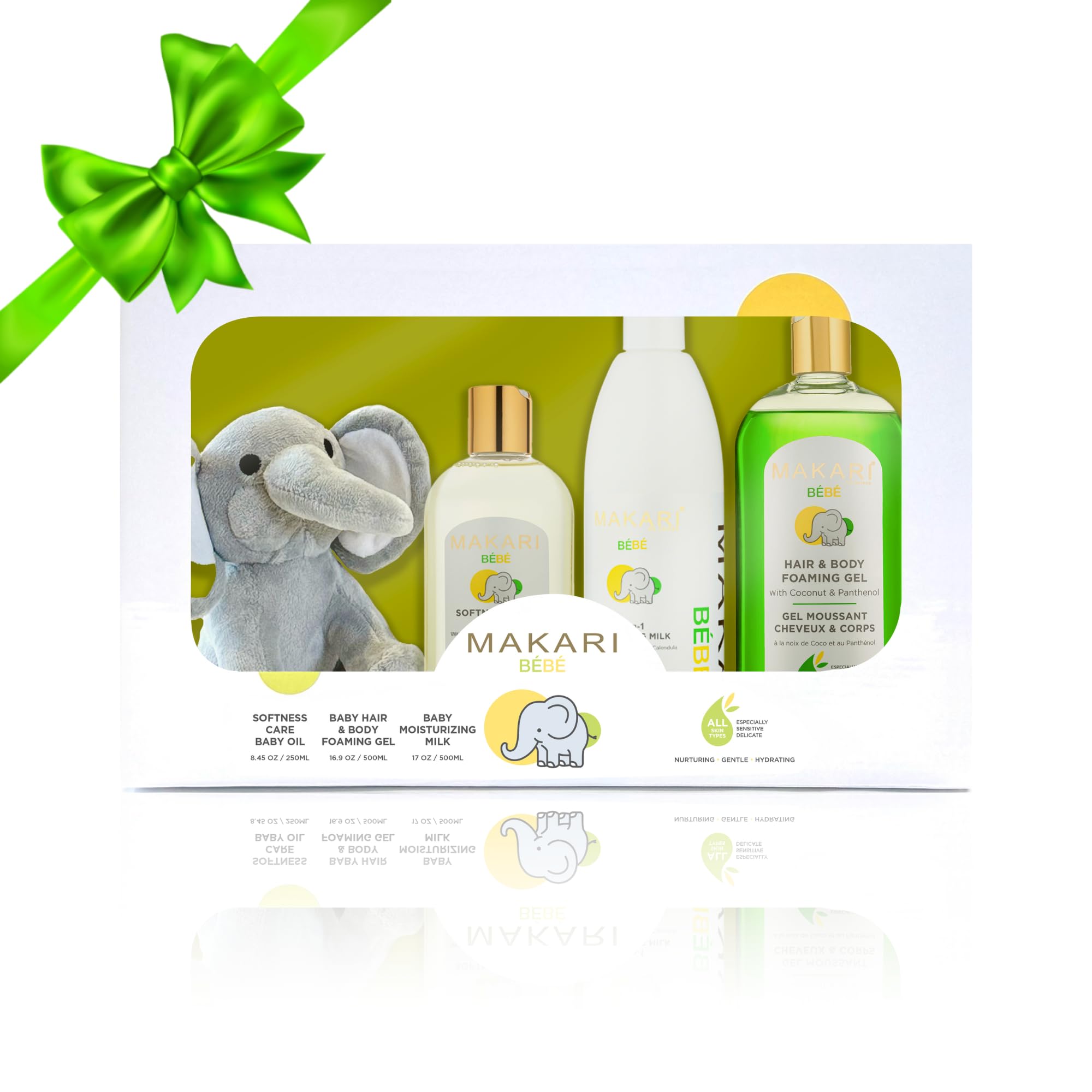 MAKARI Moisture-lock baby oil being warmed between hands for a soothing massage.