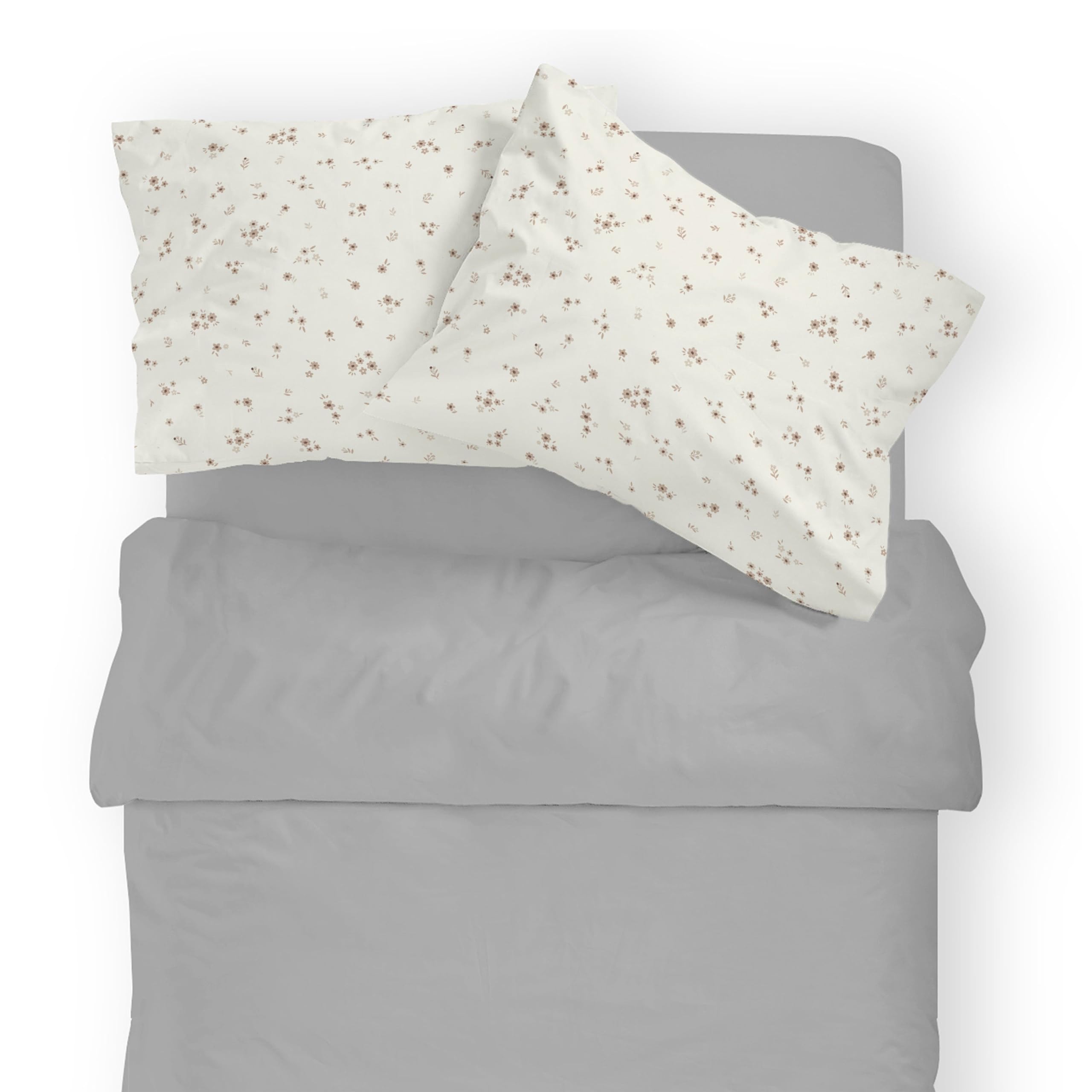 Makemake Organics 14x19 pillowcase shown on toddler pillow for a comfortable fit