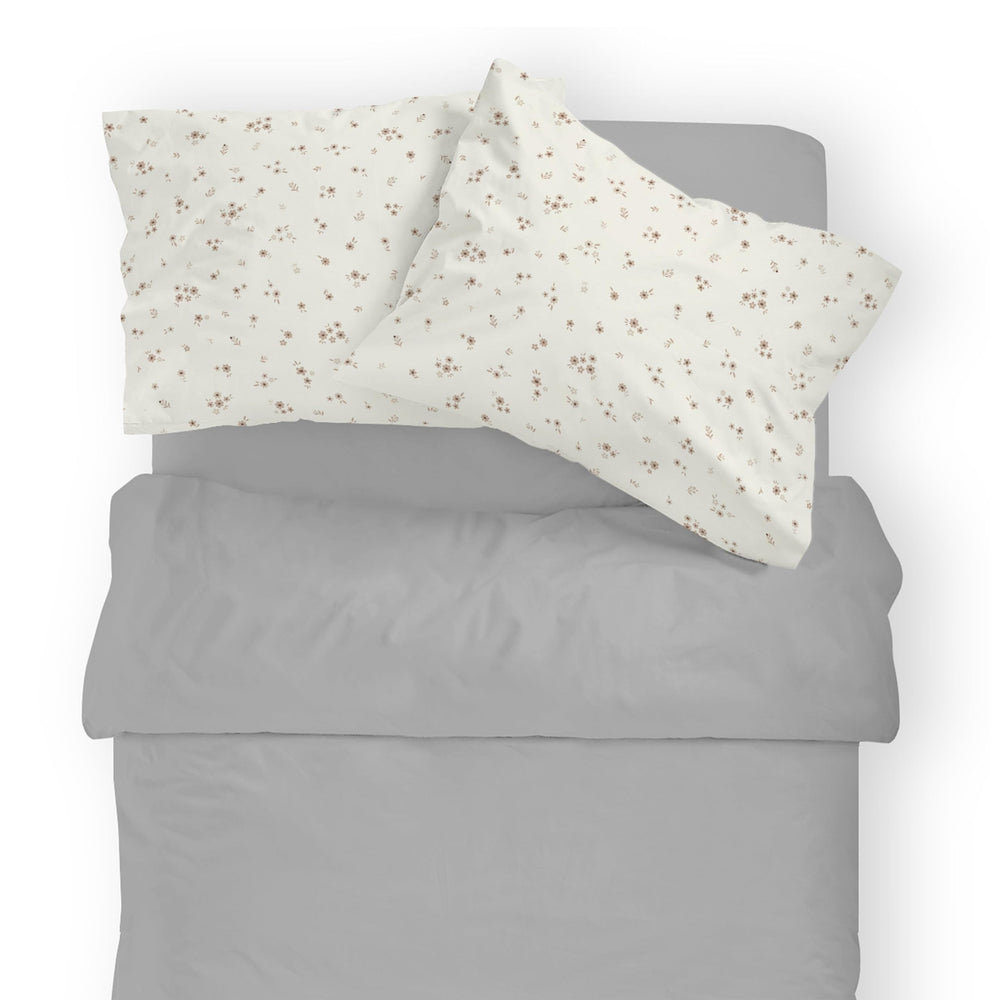 Makemake Organics 14x19 pillowcase shown on toddler pillow for a comfortable fit