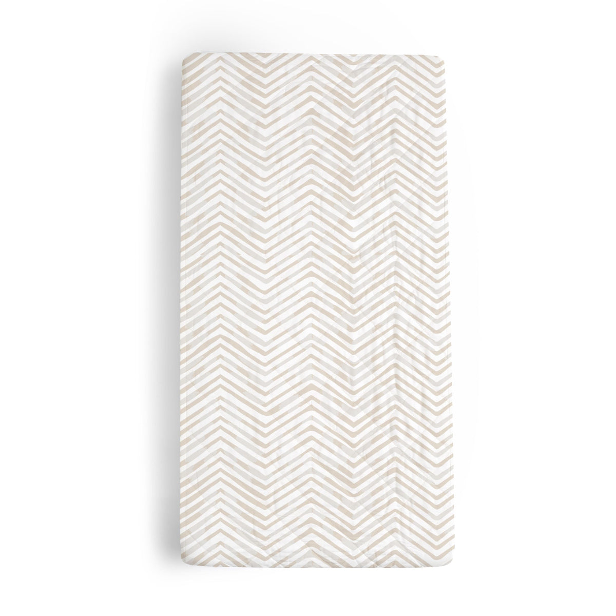 Makemake Organics changing pad cover in herringbone offers soft, skin-friendly comfort during diaper changes.