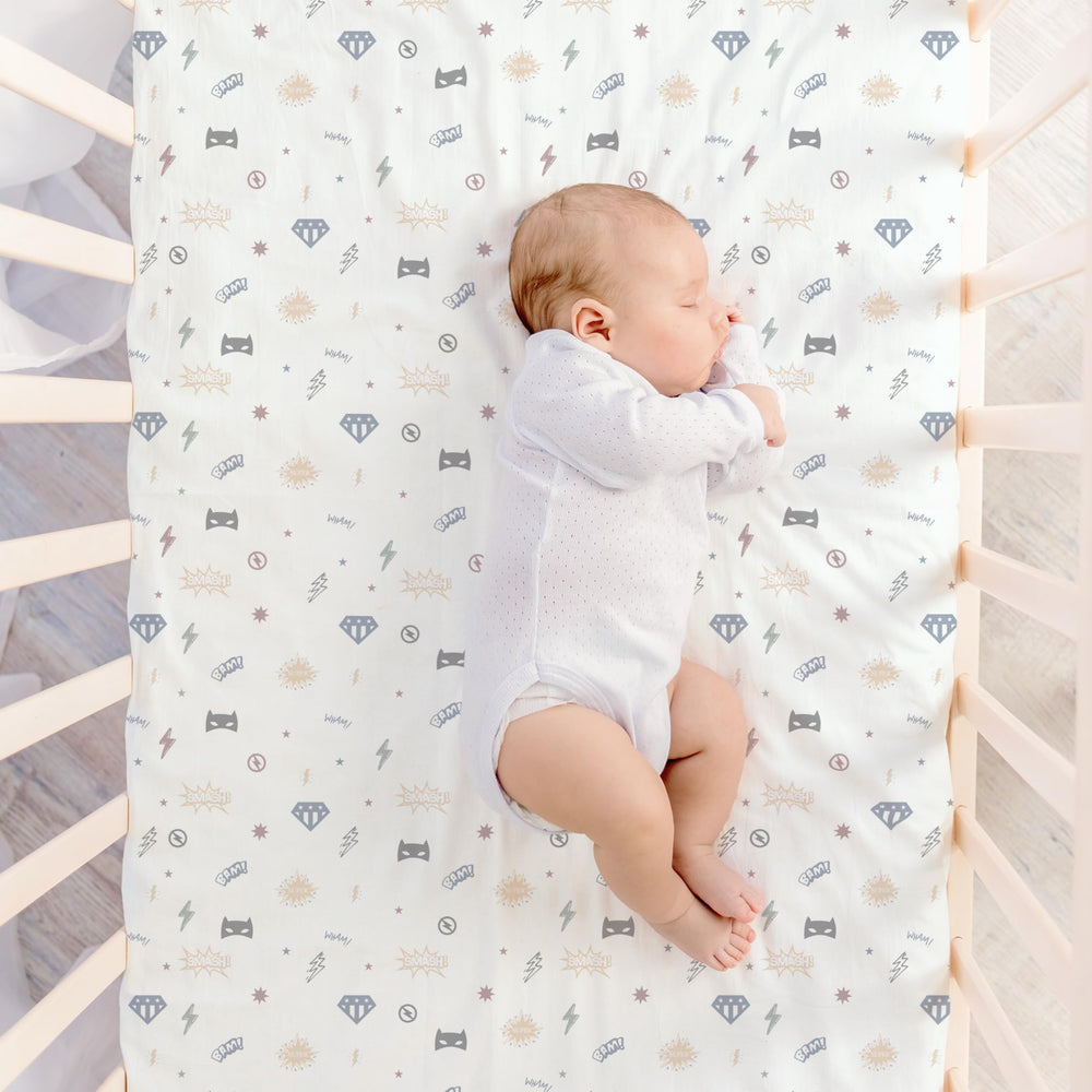 Makemake Organics 8-inch deep pocket crib sheet with premium elastic