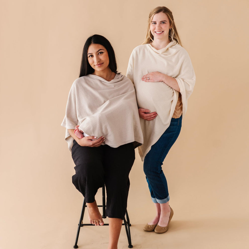 MakeMake Organics knit nursing cover vanilla packaged gift-ready for baby showers