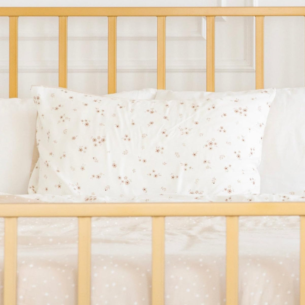 Makemake Organics pillowcase with deep-envelope closure keeps pillow secure during sleep