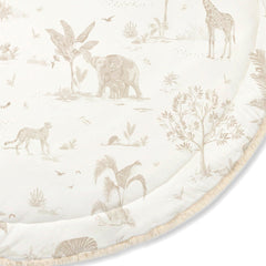 MakeMake Organics safari round play mat machine washable for easy cleanup after spills