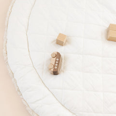 MakeMake Organics safari round play mat reversible side with two cozy scenes for varied play