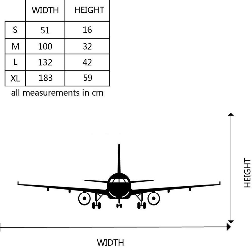 MAKLYER airplane wall sticker for kids' rooms four sizes fit walls of any size.