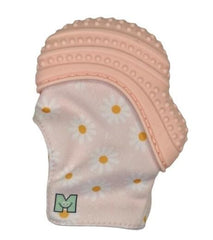 Malarkey Kids Munch Mitt pink daisies texture aiding sensory stimulation during chewing