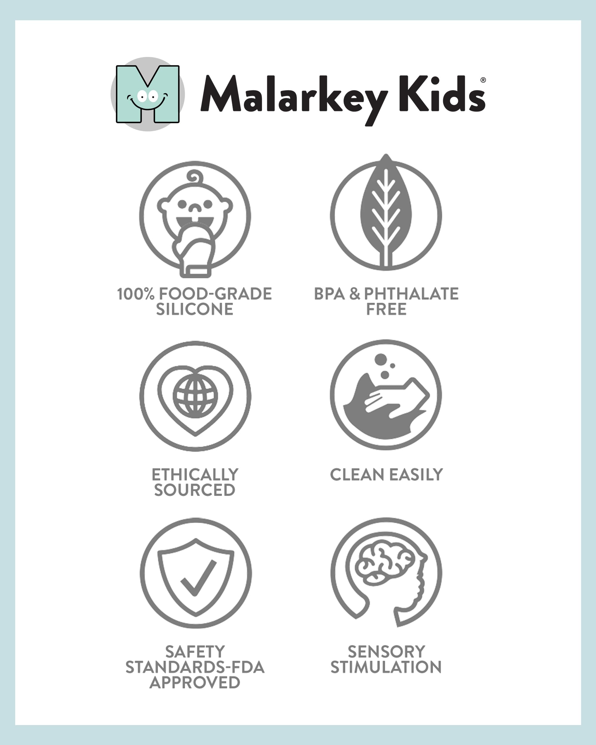 Malarkey Kids Stack N Chew easy-cleaning cubes rinse quickly after messes.