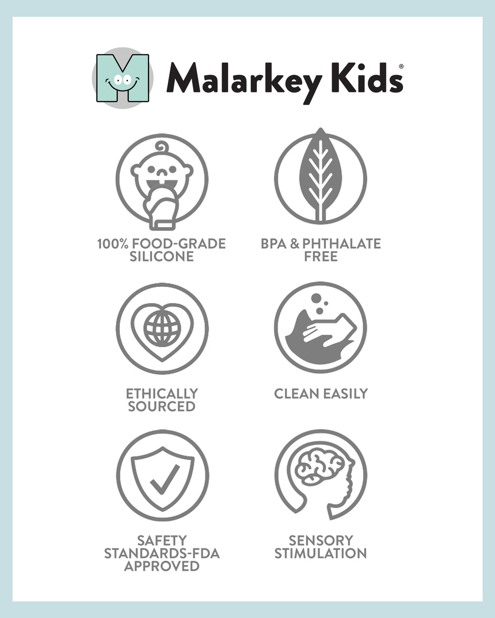 Malarkey Kids Stack N Chew easy-cleaning cubes rinse quickly after messes.