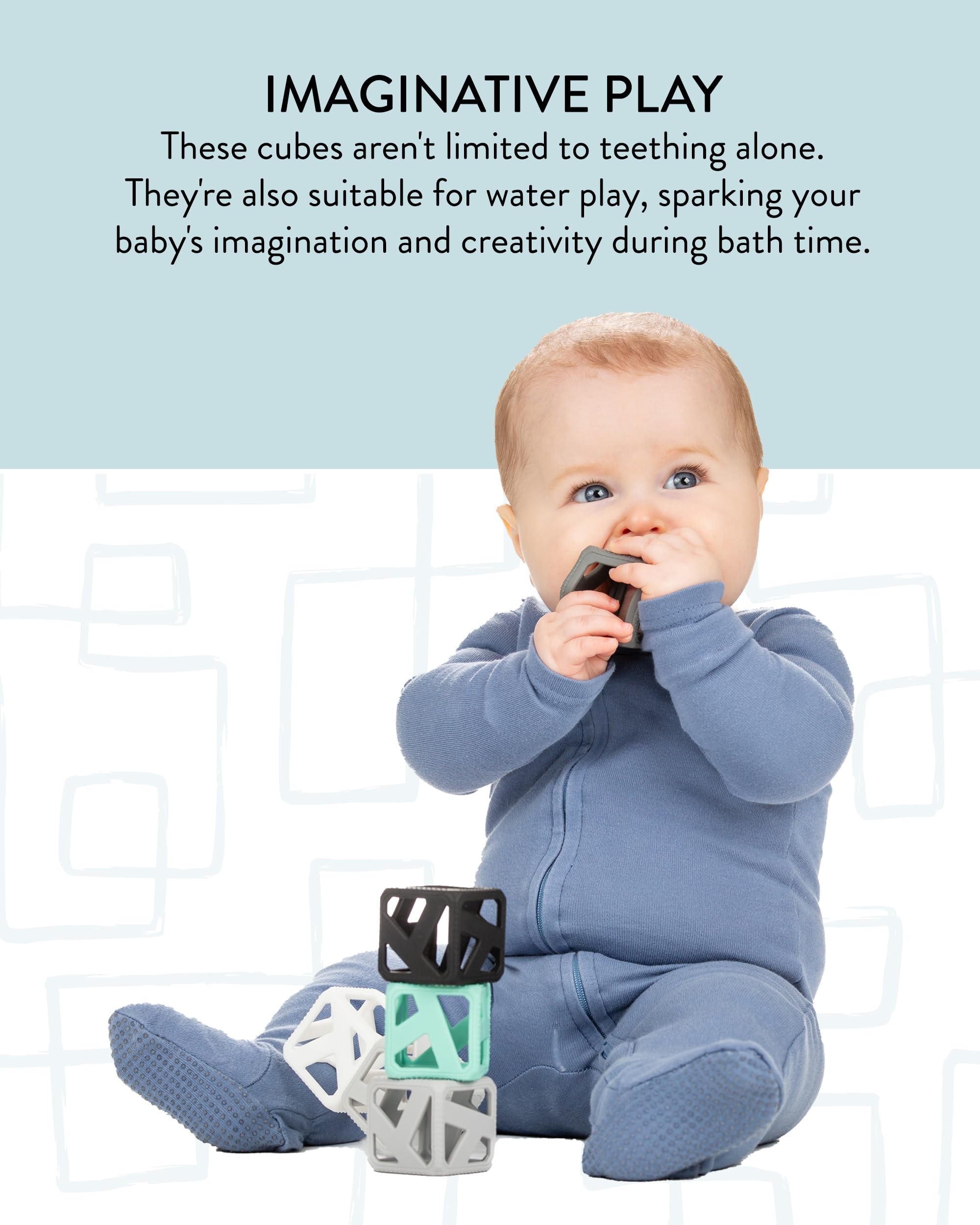 Malarkey Kids Stack N Chew easy-grip hand captures little fingers for confident grasp.
