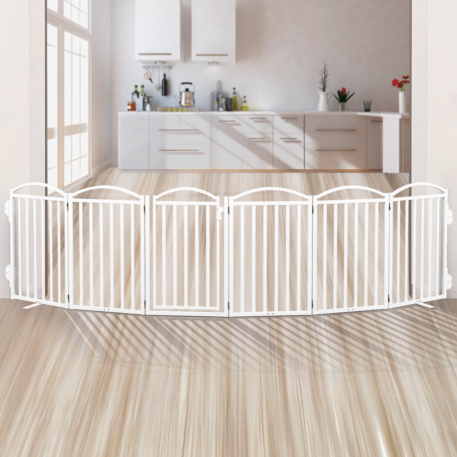 Malier 32inch-height gate used to block stairs and doorway access.
