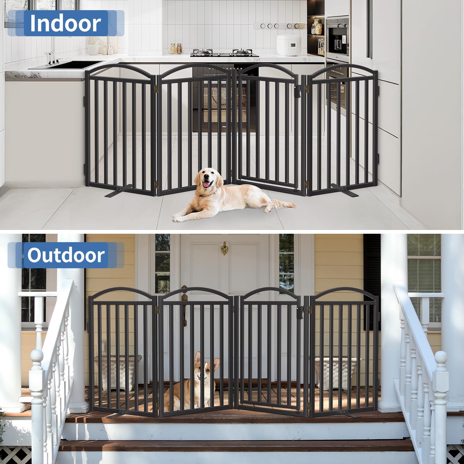 Malier gate with 360-degree hinges enables flexible shaping for doorways