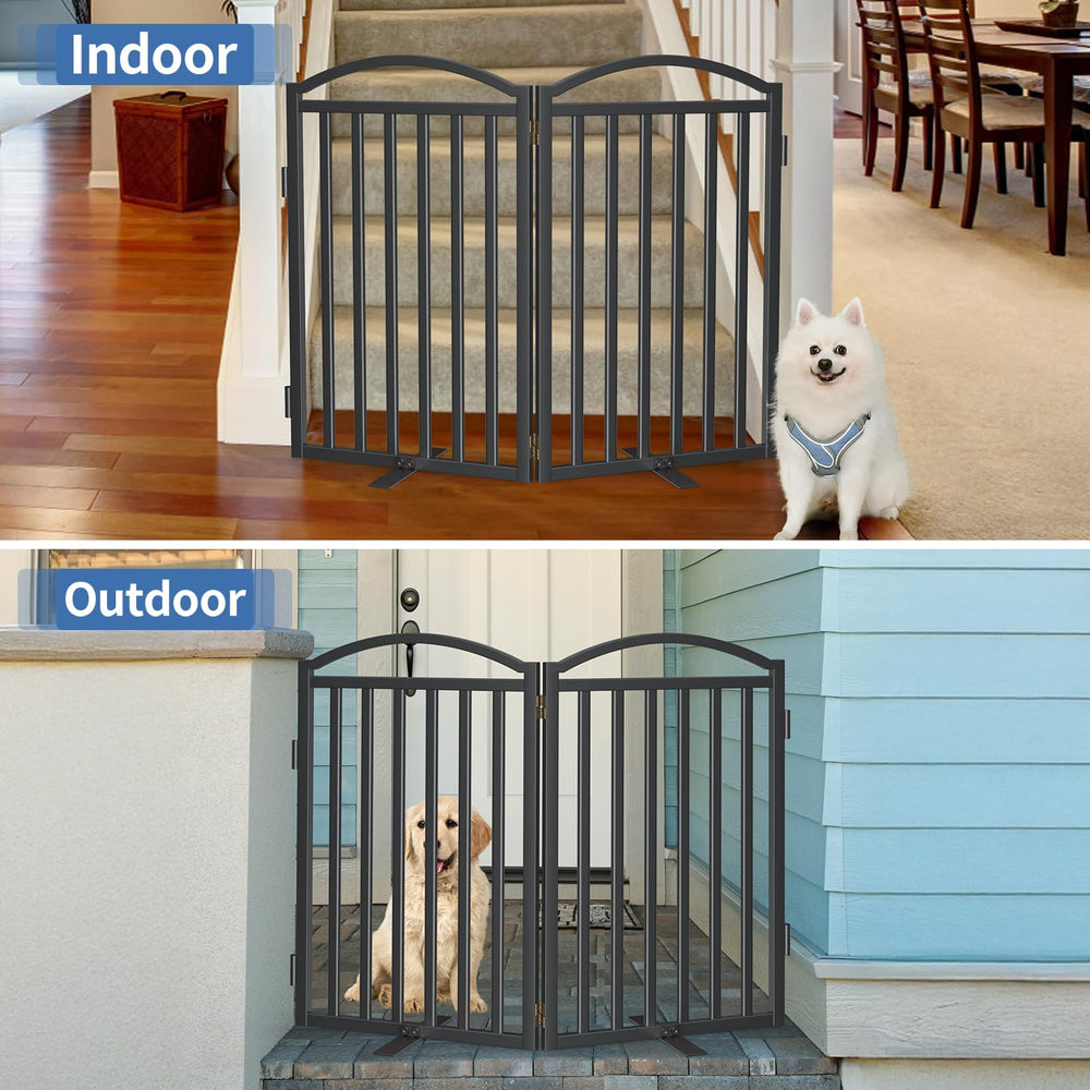 Malier black gate for outdoor and indoor use blends with décor while keeping pets safe